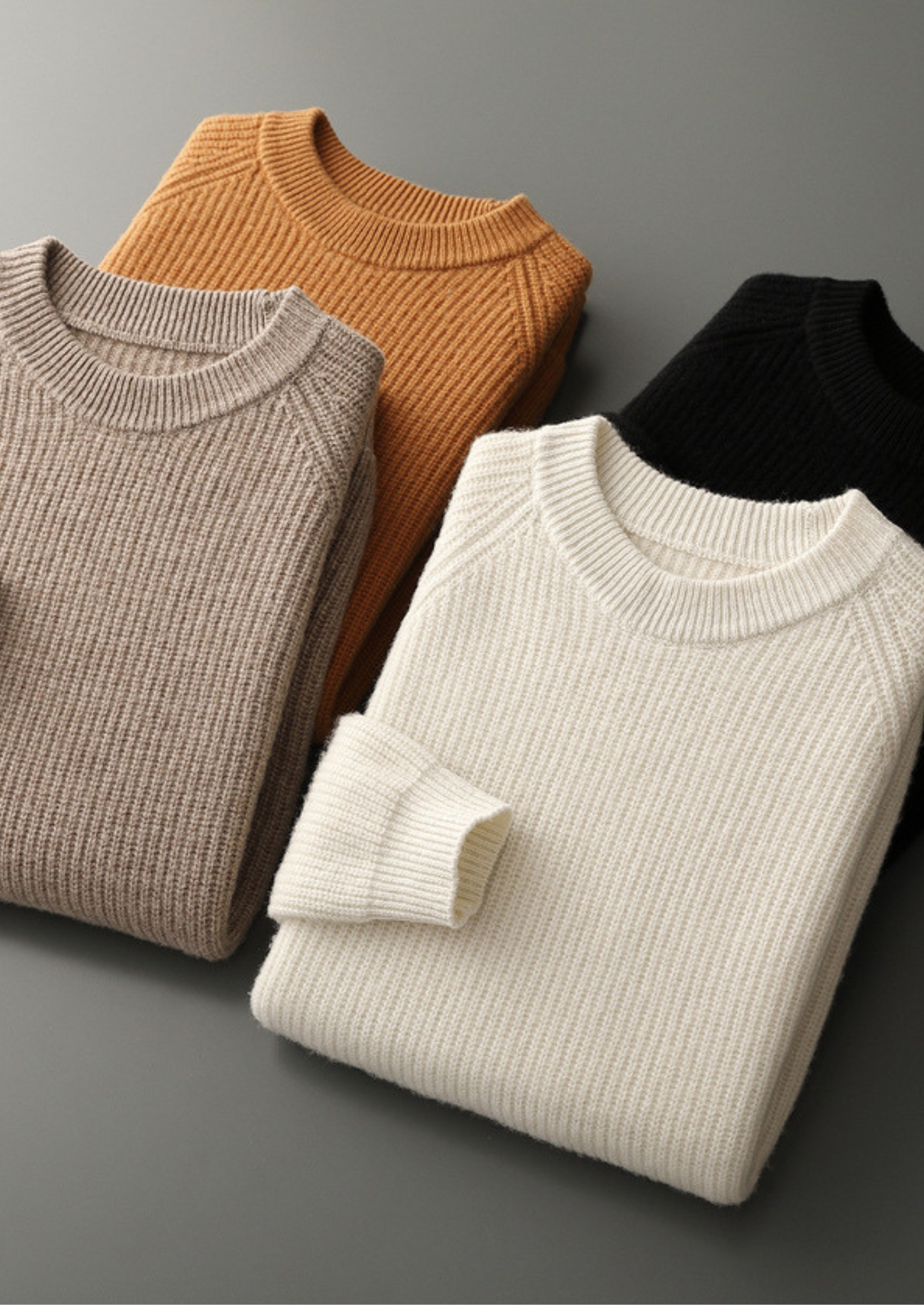 PURE EXTRA-FINE MERINO WOOL RIBBED RAGLAN CREWNECK CLOUDWOOL®