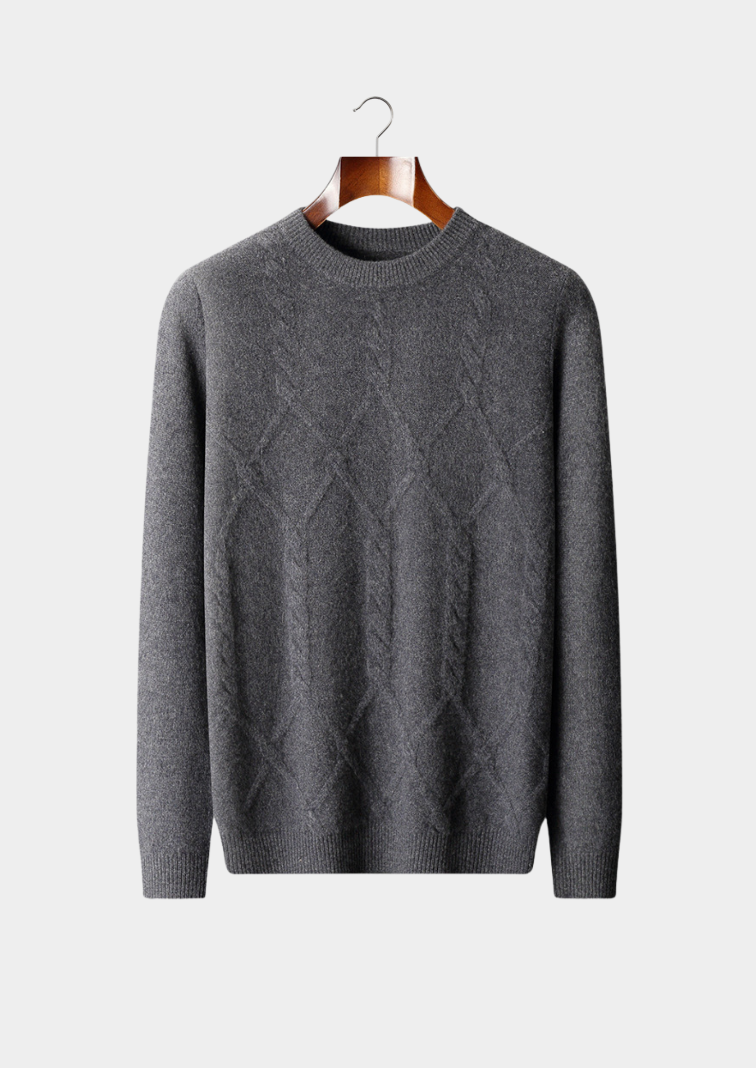 PURE EXTRA-FINE MERINO WOOL CABLE CREWNECK CLOUDWOOL®