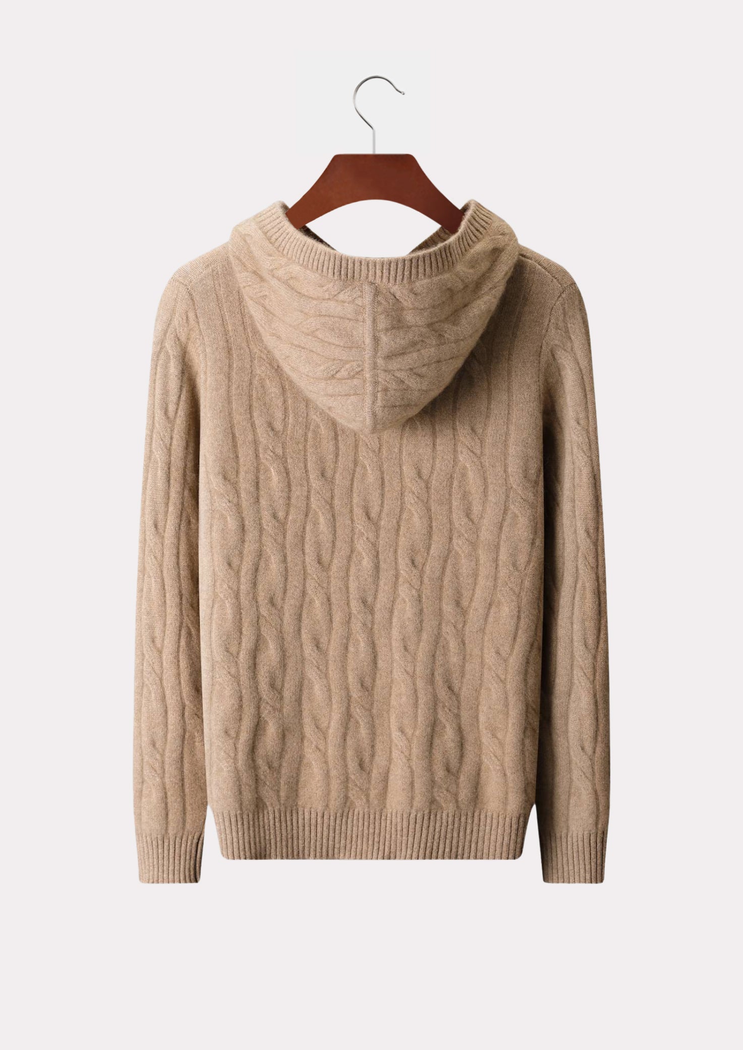 CASHMERE CABLE HOODIE PURE CASHMERE