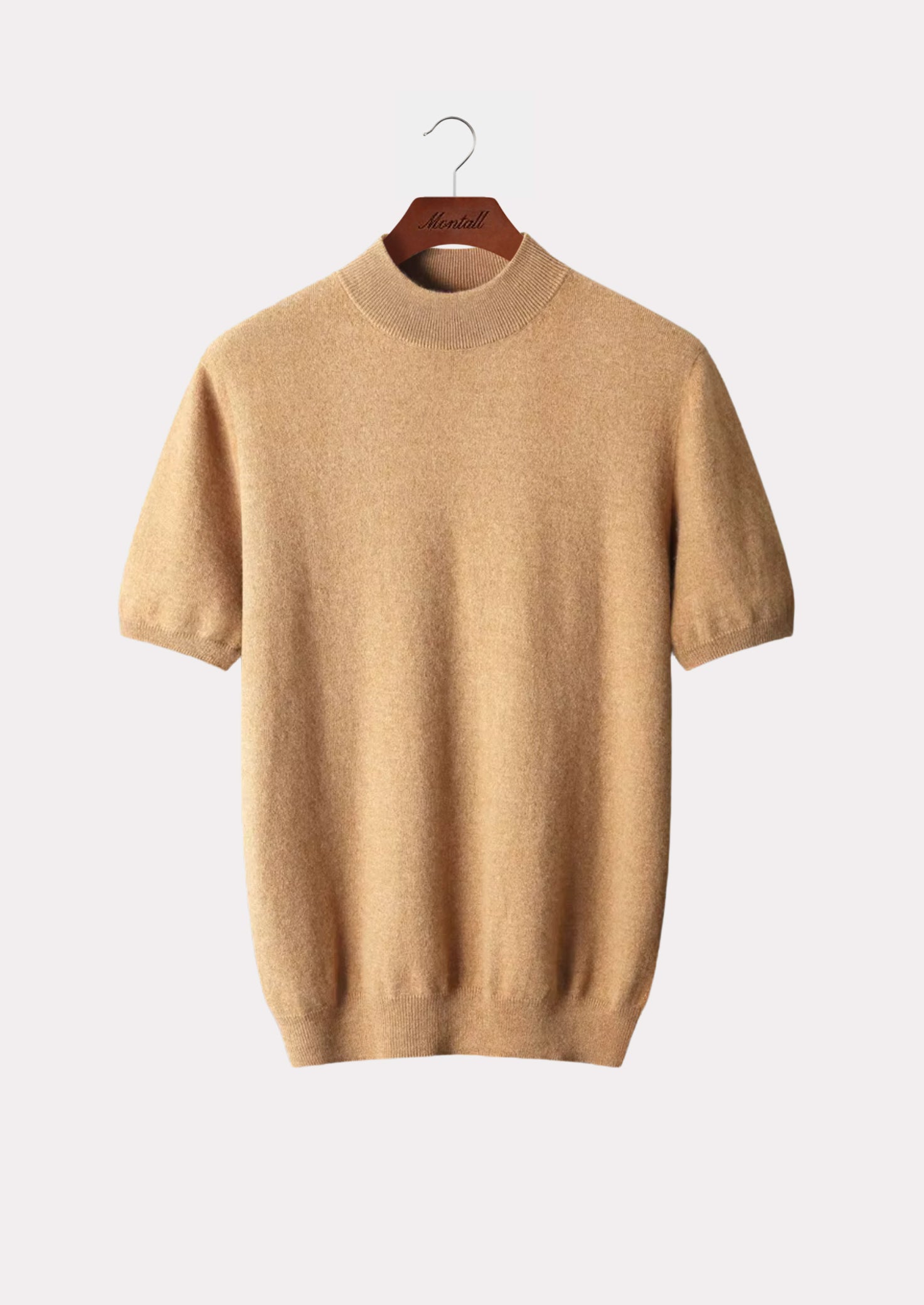 CASHMERE MOCKNECK T-SHIRT PURE CASHMERE