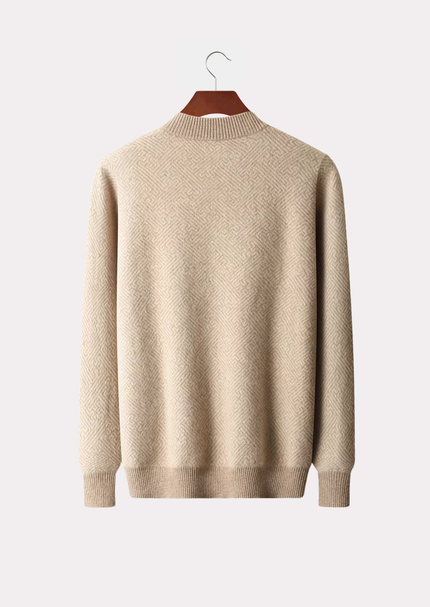 CASHMERE PATTERN HALF ZIP SWEATER PURE CASHMERE