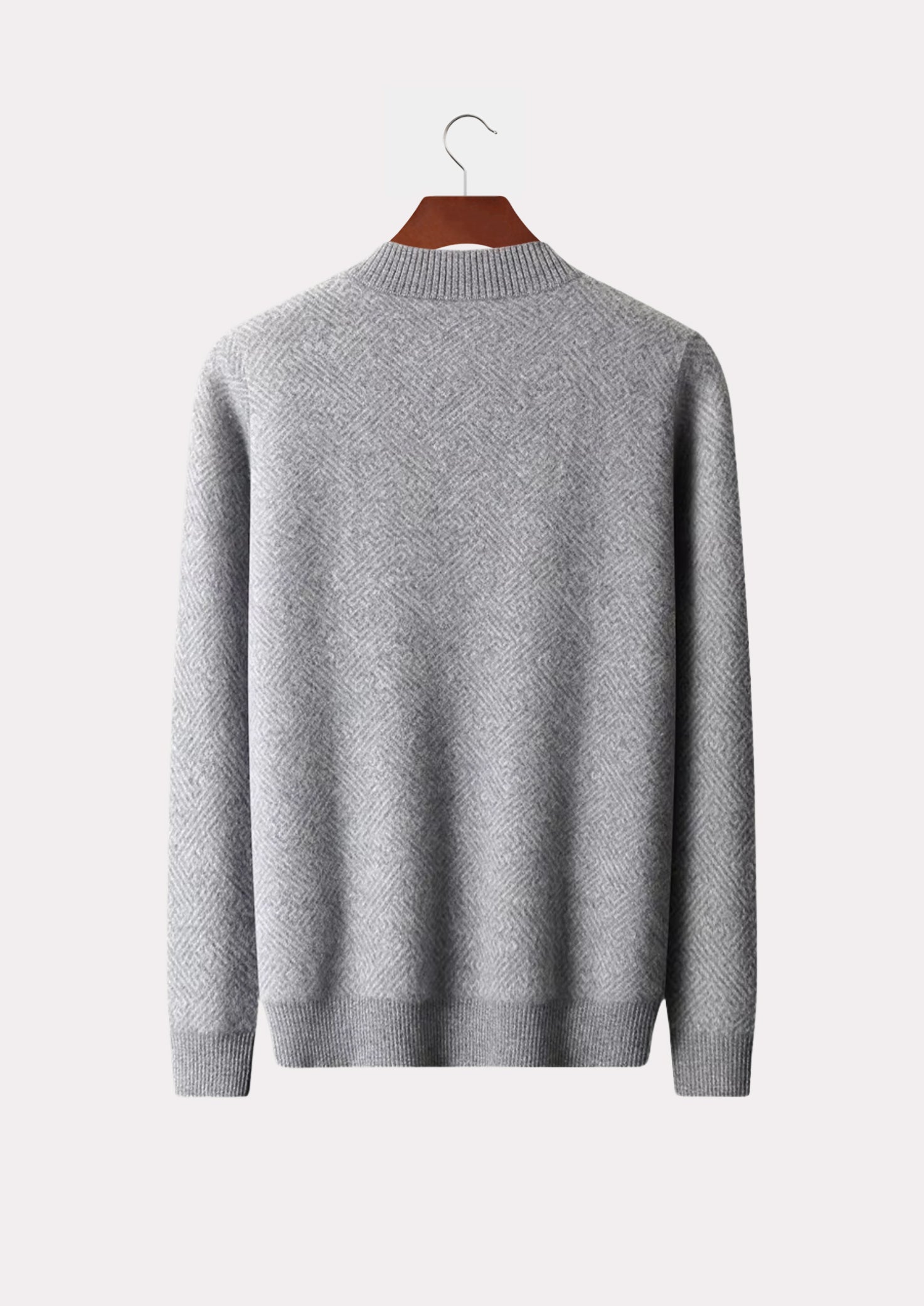 CASHMERE PATTERN HALF ZIP SWEATER PURE CASHMERE