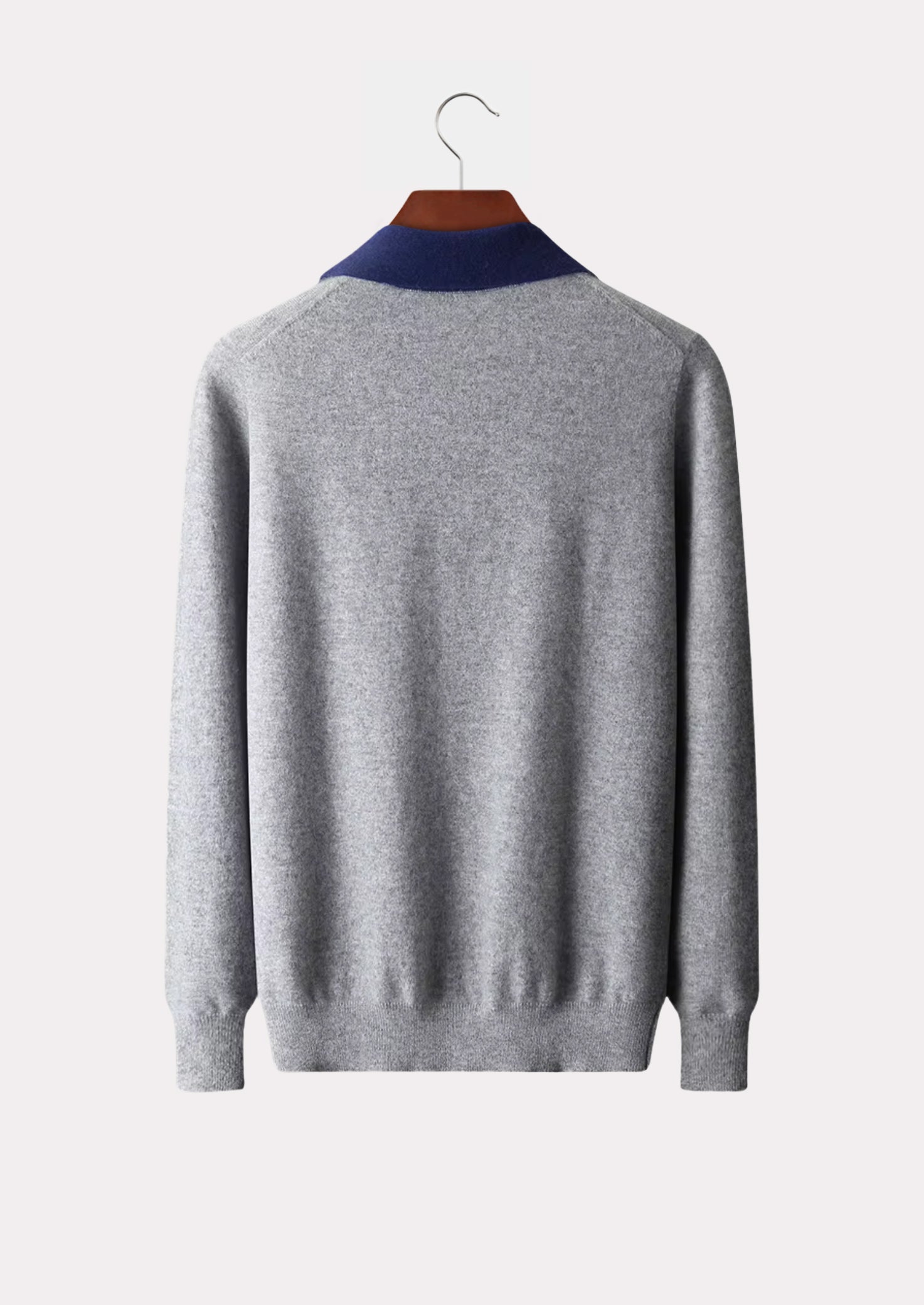 CASHMERE TWO TONE ZIP POLO PURE CASHMERE