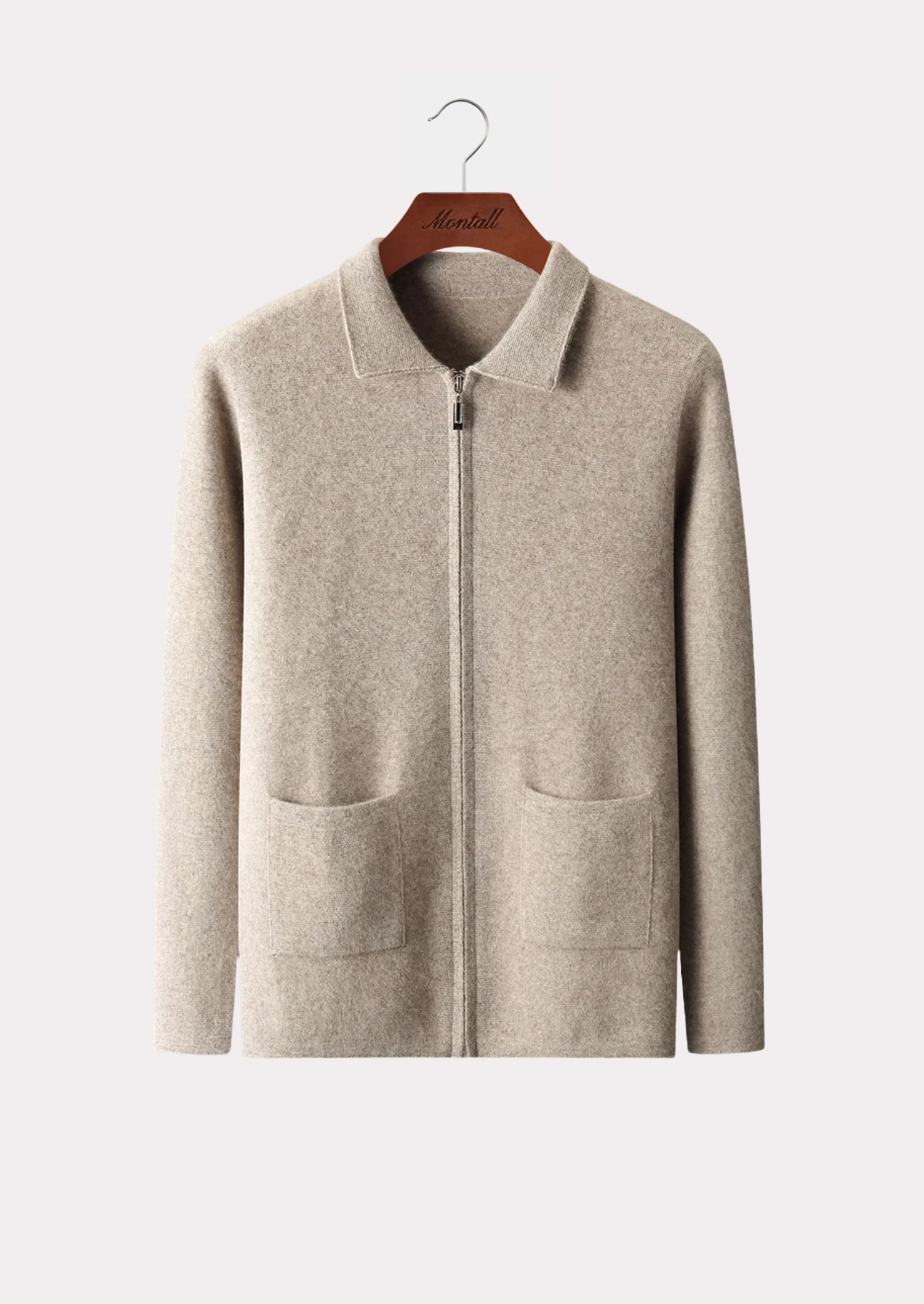 CASHMERE ZIP CARDIGAN PURE CASHMERE