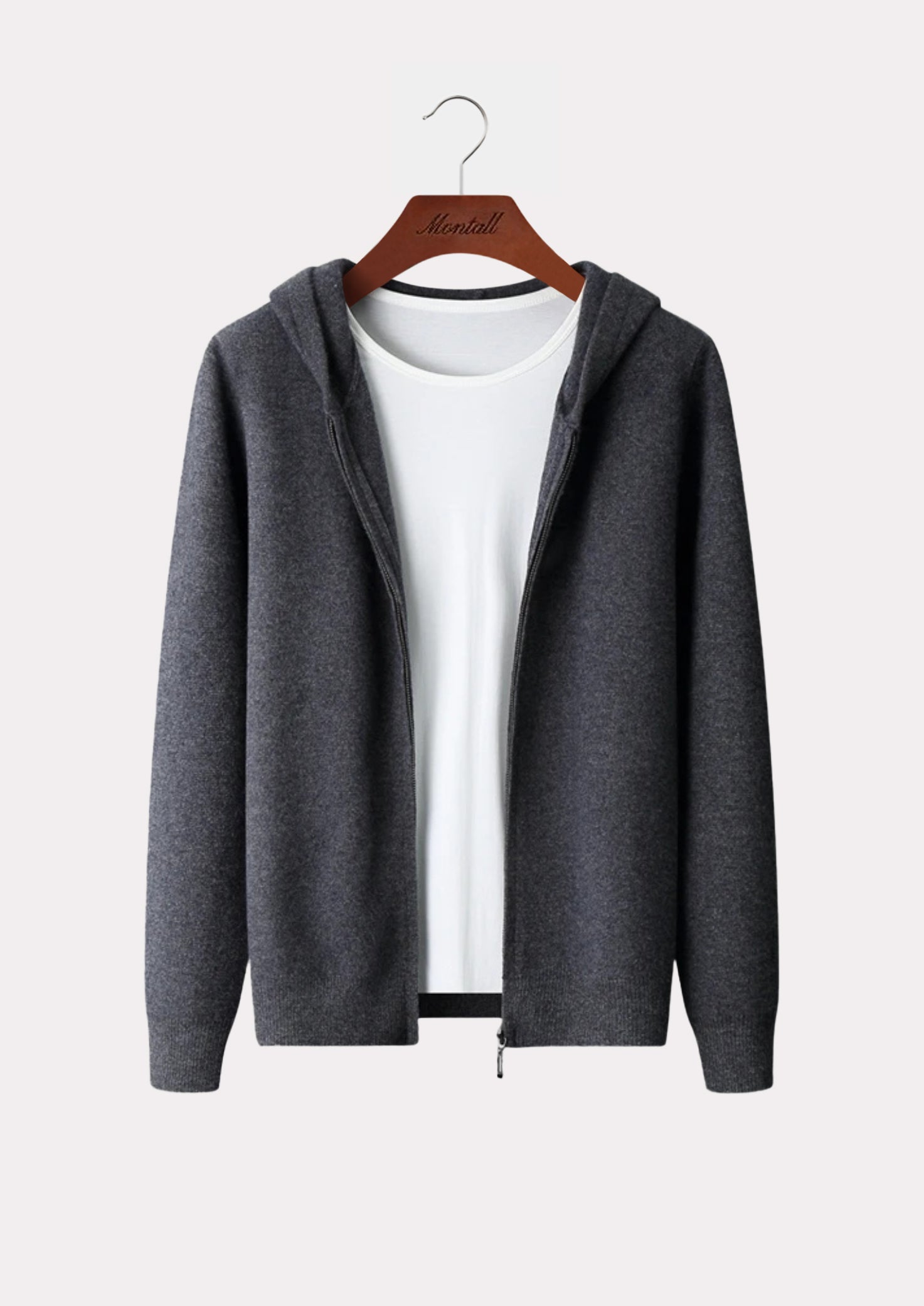 CASHMERE ZIP HOODIE PURE CASHMERE