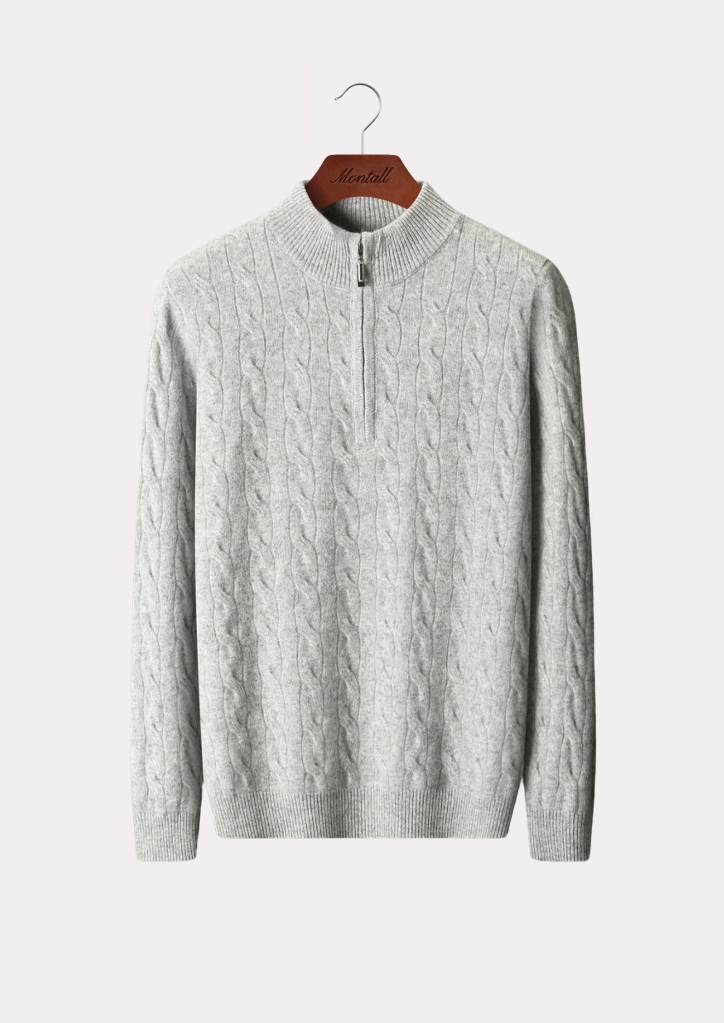 MERINO CABLE HALF ZIP PURE MERINO
