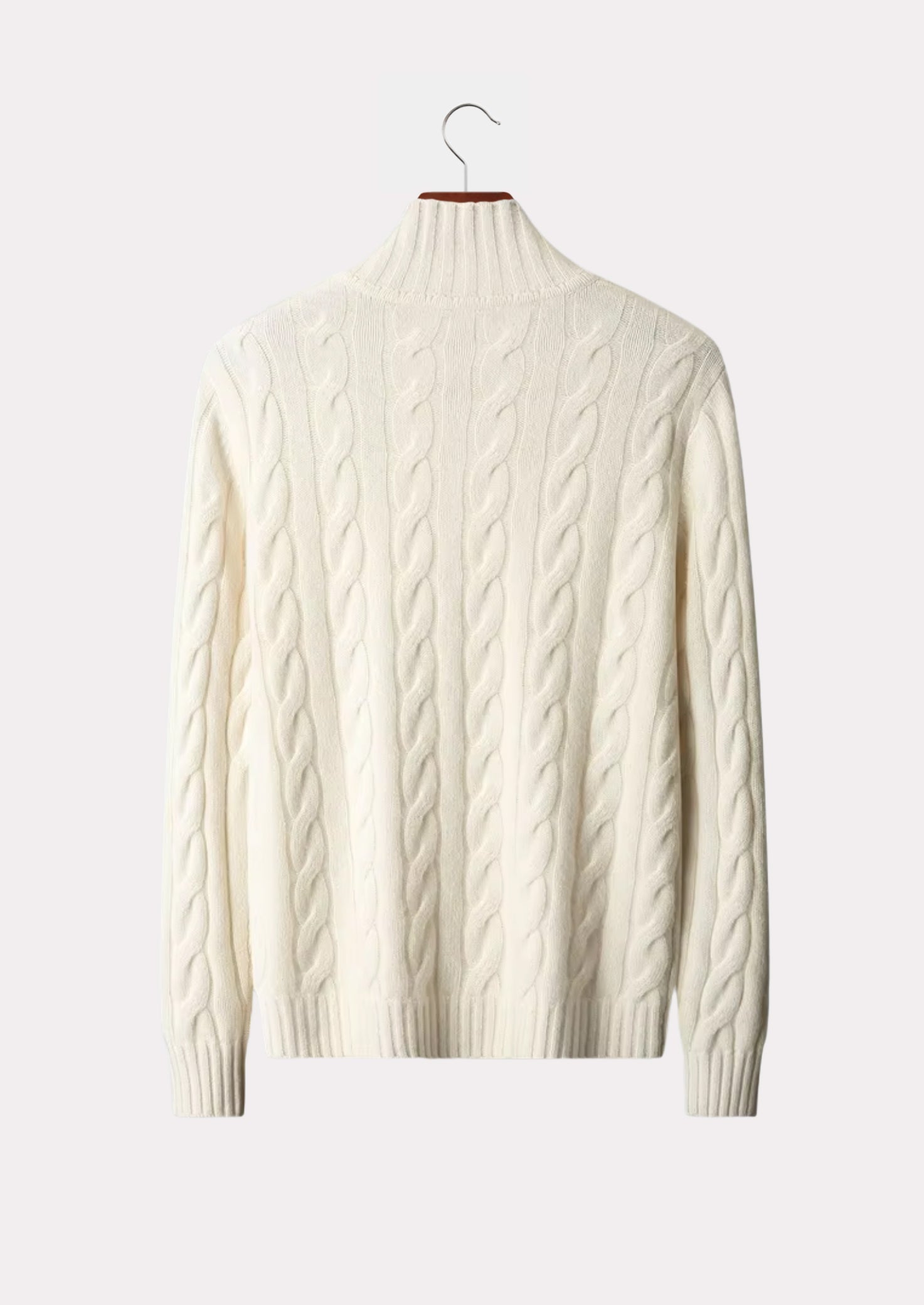 MERINO CABLE ZIP CARDIGAN PURE MERINO