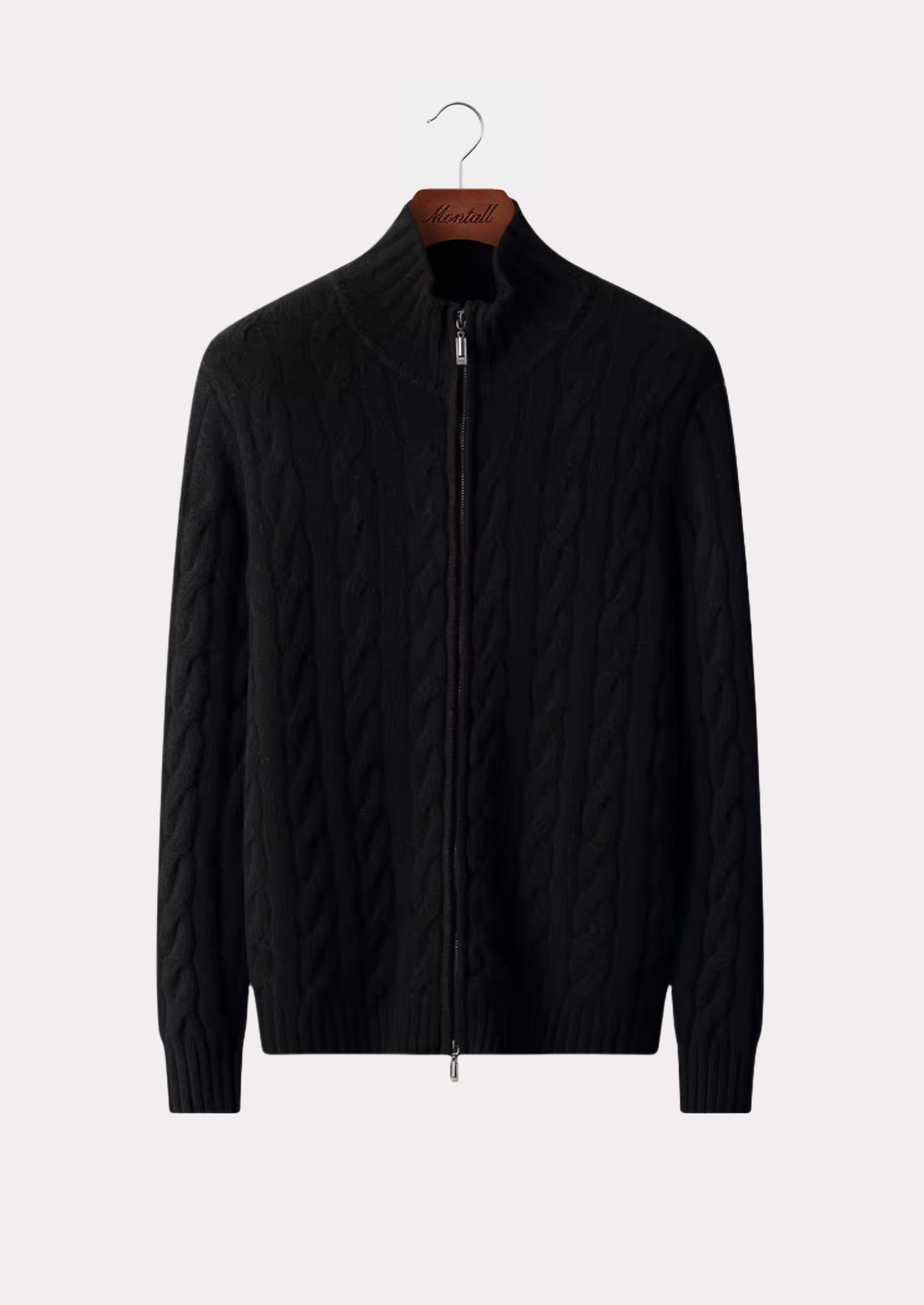 MERINO CABLE ZIP CARDIGAN PURE MERINO