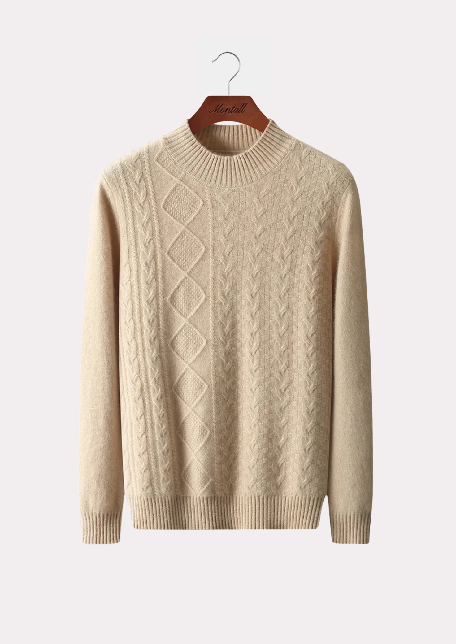 MERINO JACQUARD MOCKNECK PURE MERINO