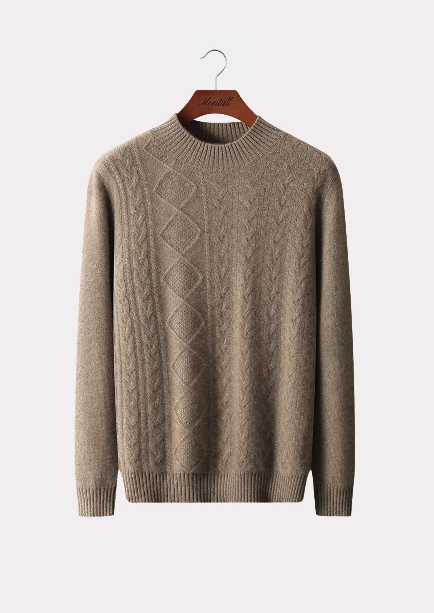 MERINO JACQUARD MOCKNECK PURE MERINO