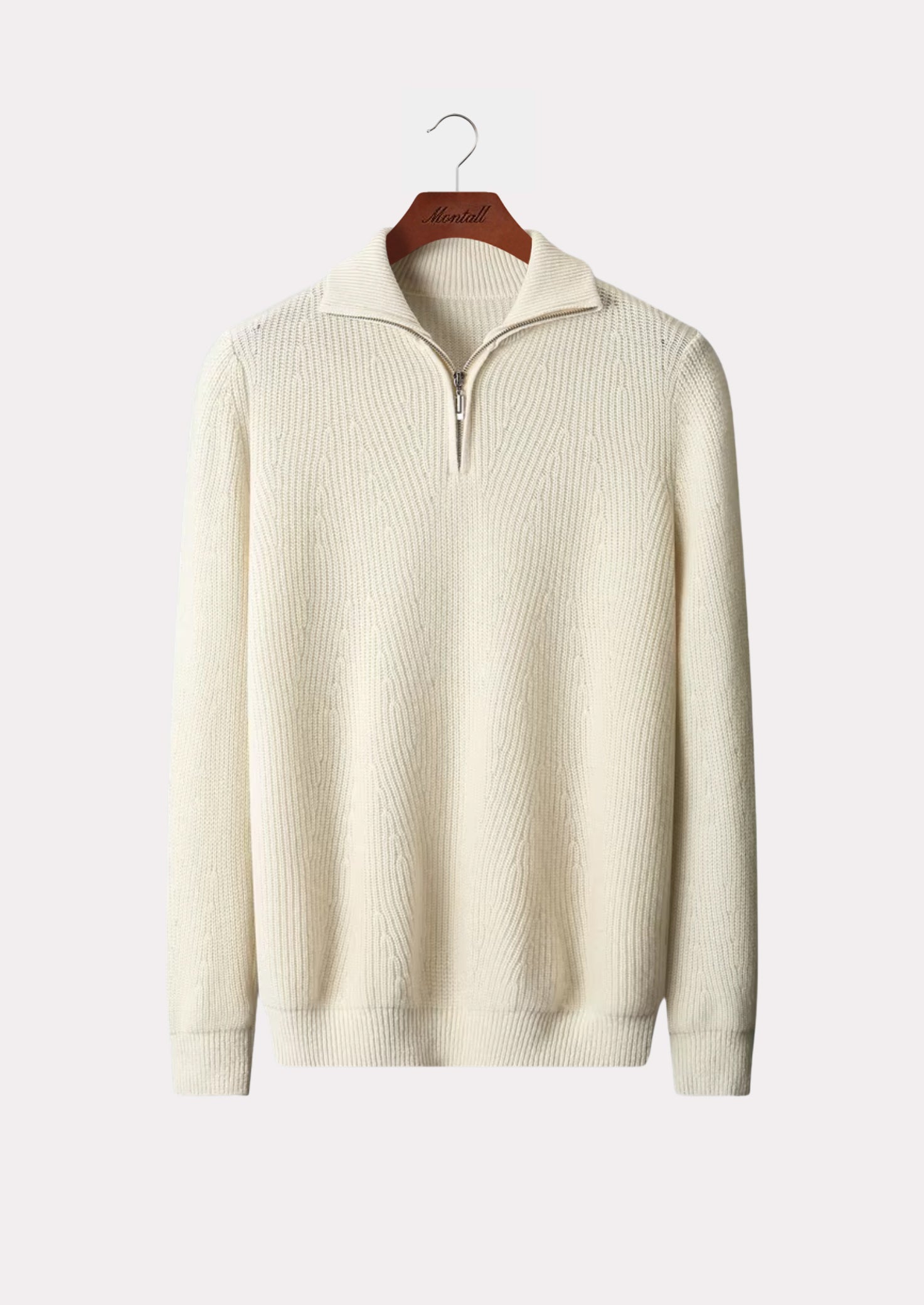 MERINO RIB HALF ZIP PURE MERINO