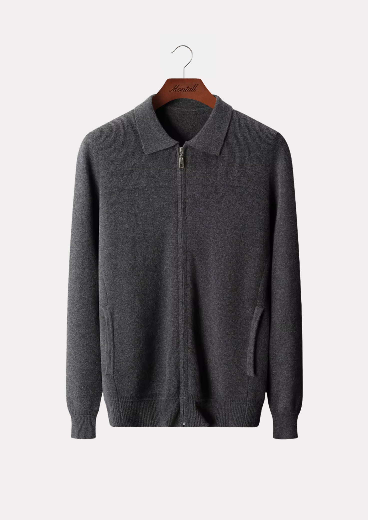 MERINO RIB POLO CARDIGAN PURE MERINO