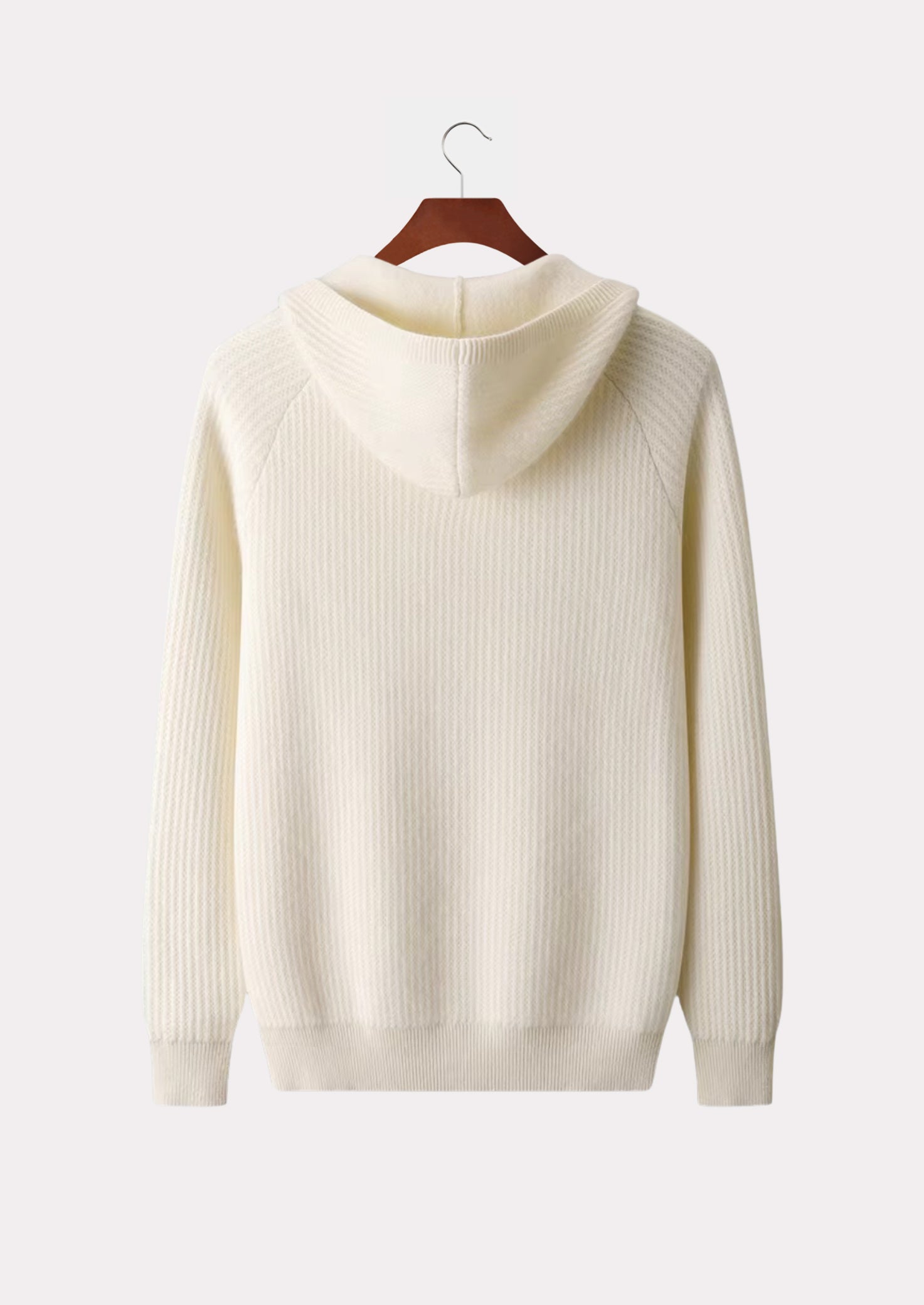 MERINO RIB ZIP HOODIE PURE MERINO