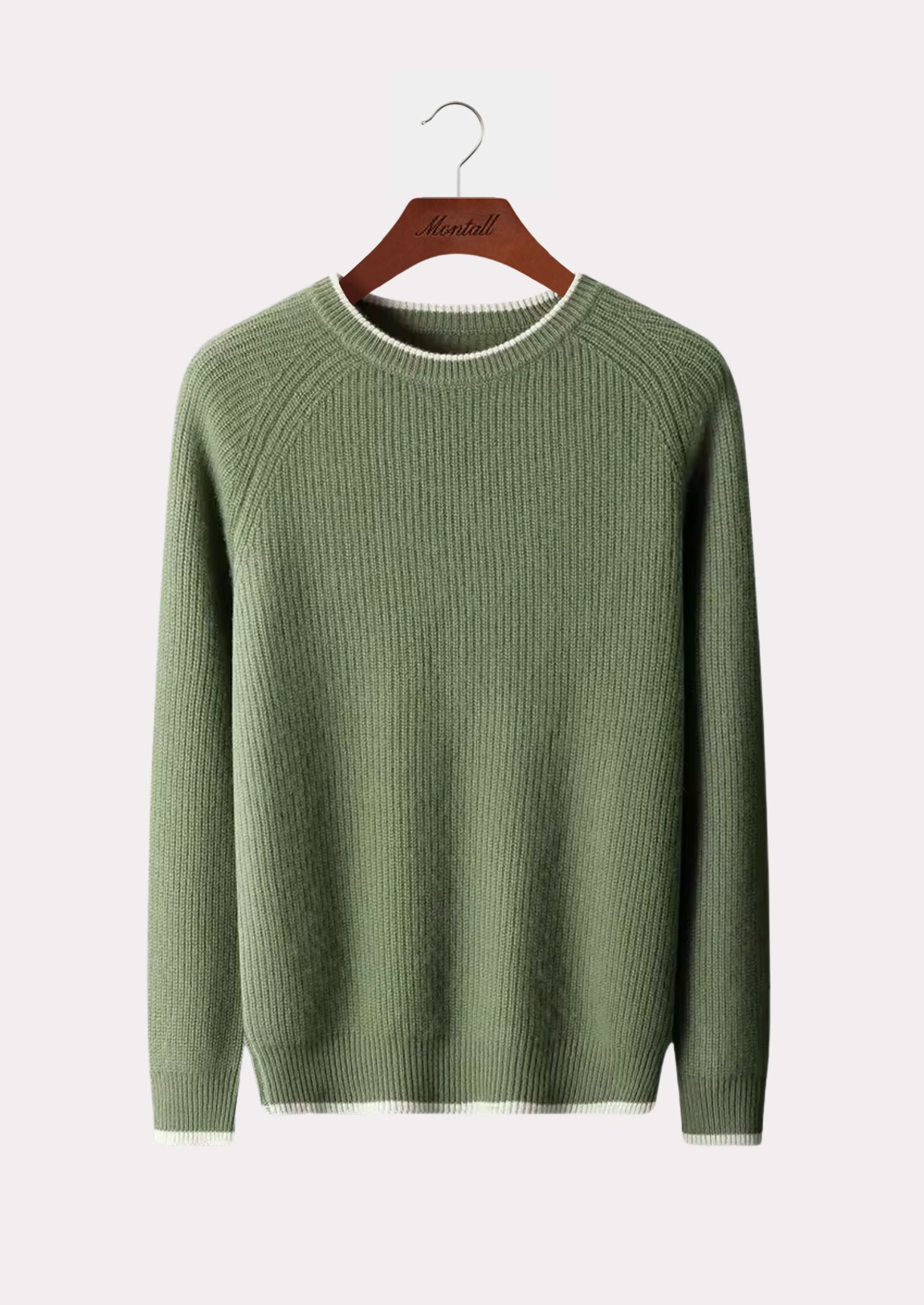 MERINO TWO TONE CREWNECK PURE MERINO