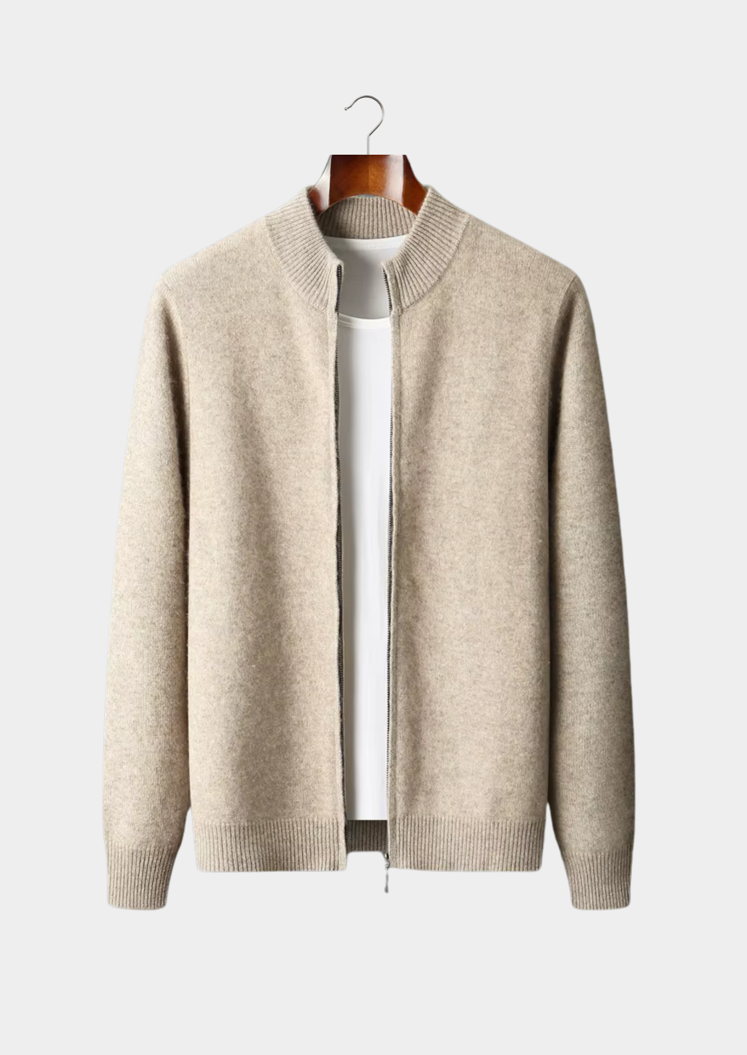 PURE EXTRA-FINE MERINO WOOL ZIPPER CARDIGAN CLOUDWOOL®