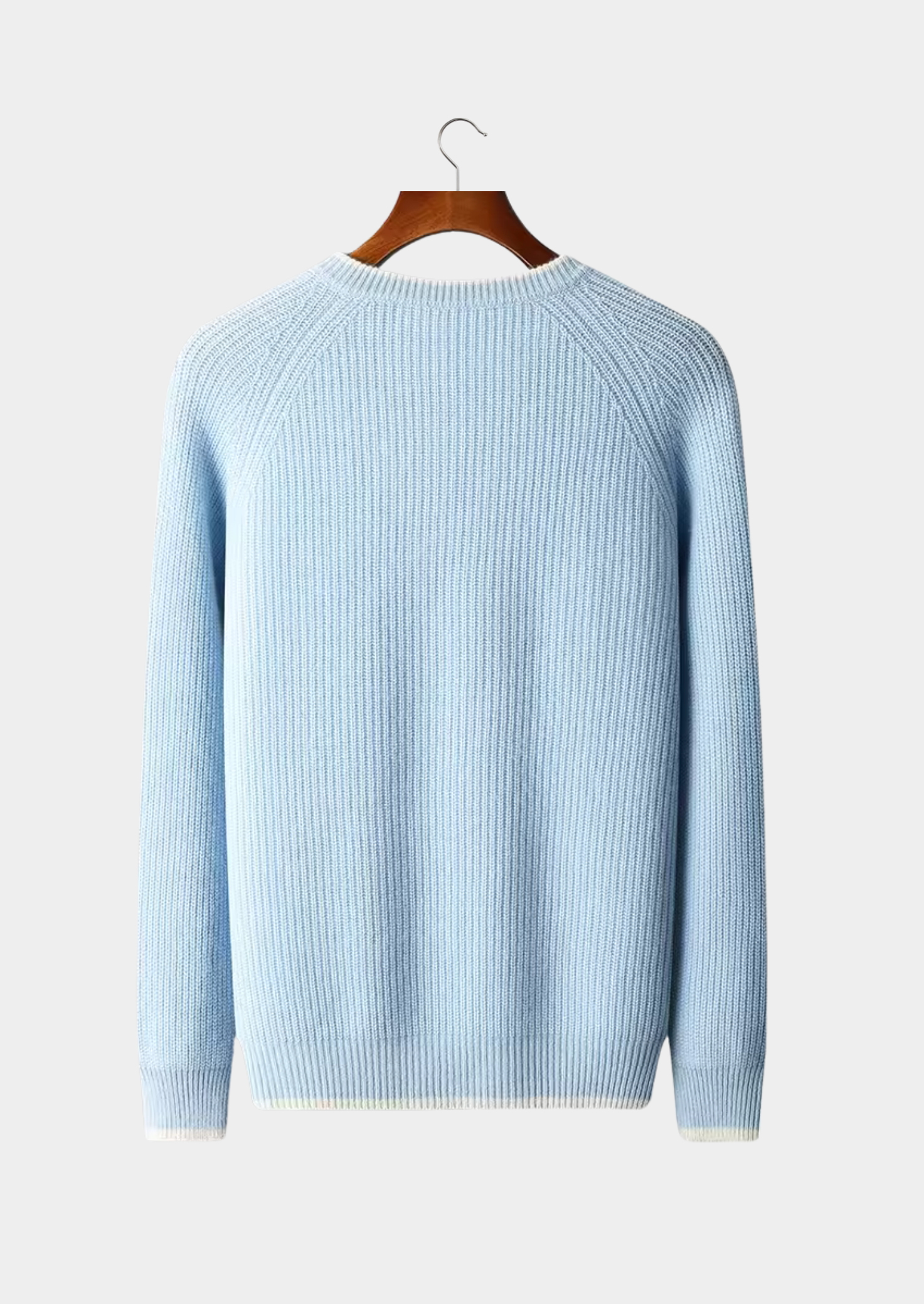 PURE EXTRA-FINE MERINO WOOL TWO TONE CREWNECK CLOUDWOOL®