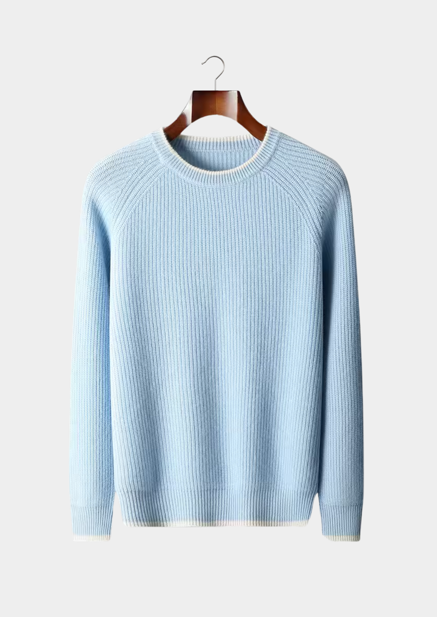 PURE EXTRA-FINE MERINO WOOL TWO TONE CREWNECK CLOUDWOOL®